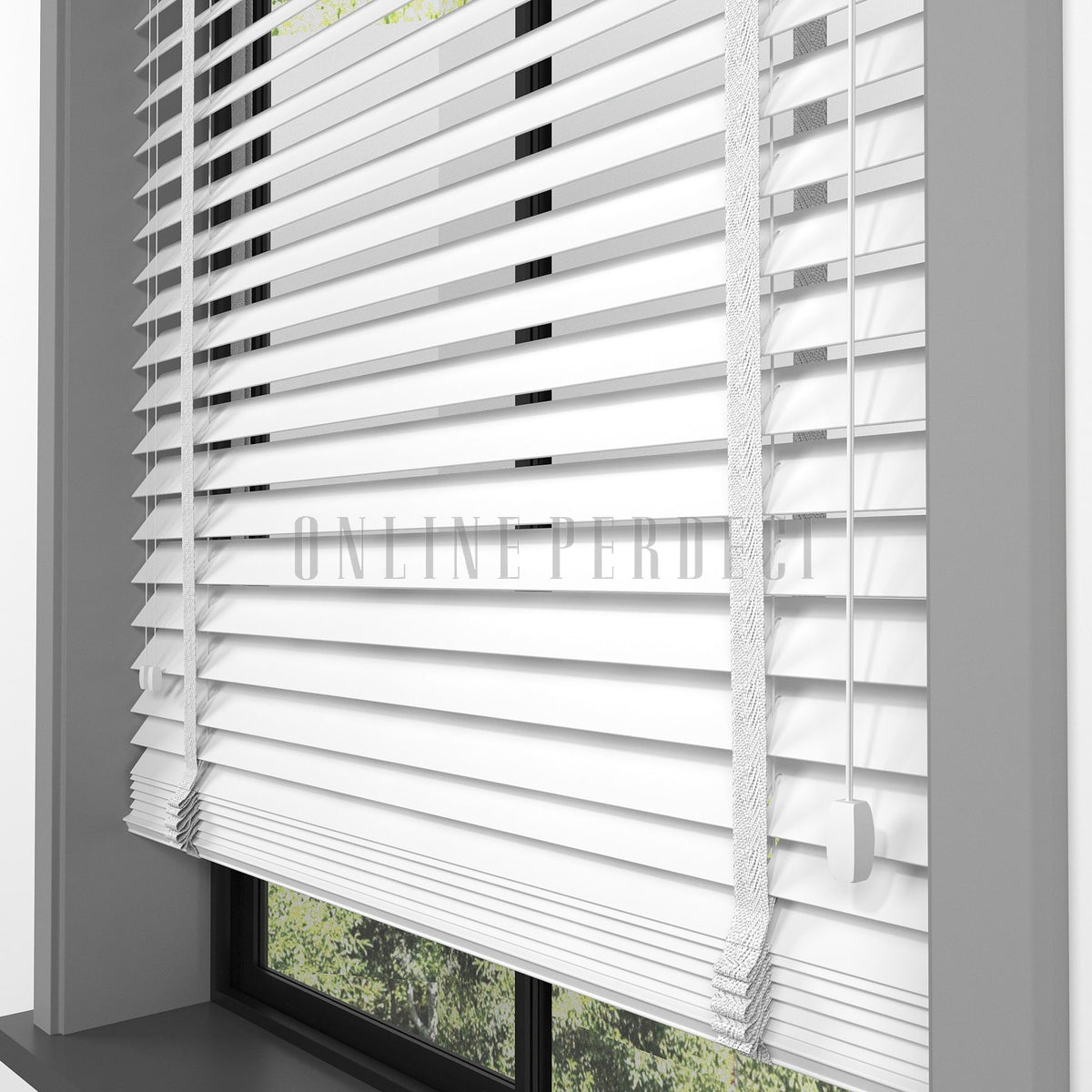 50 MM Ormanis Beyaz Ahşap Jaluzi