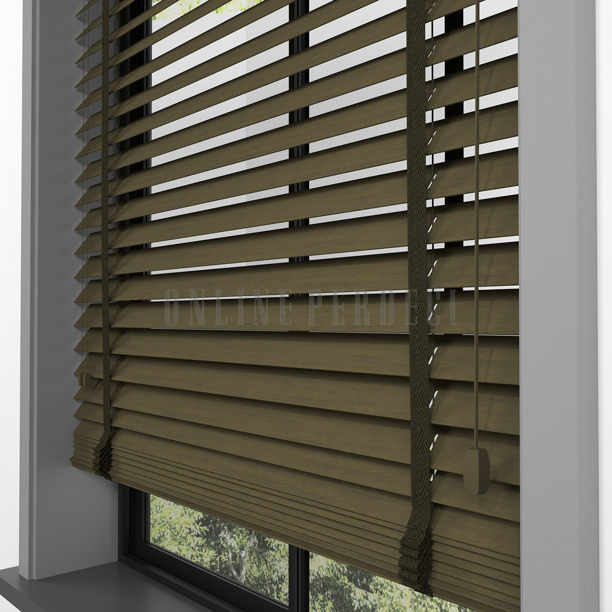 50 MM Ormanis Chestnut Ahşap Jaluzi