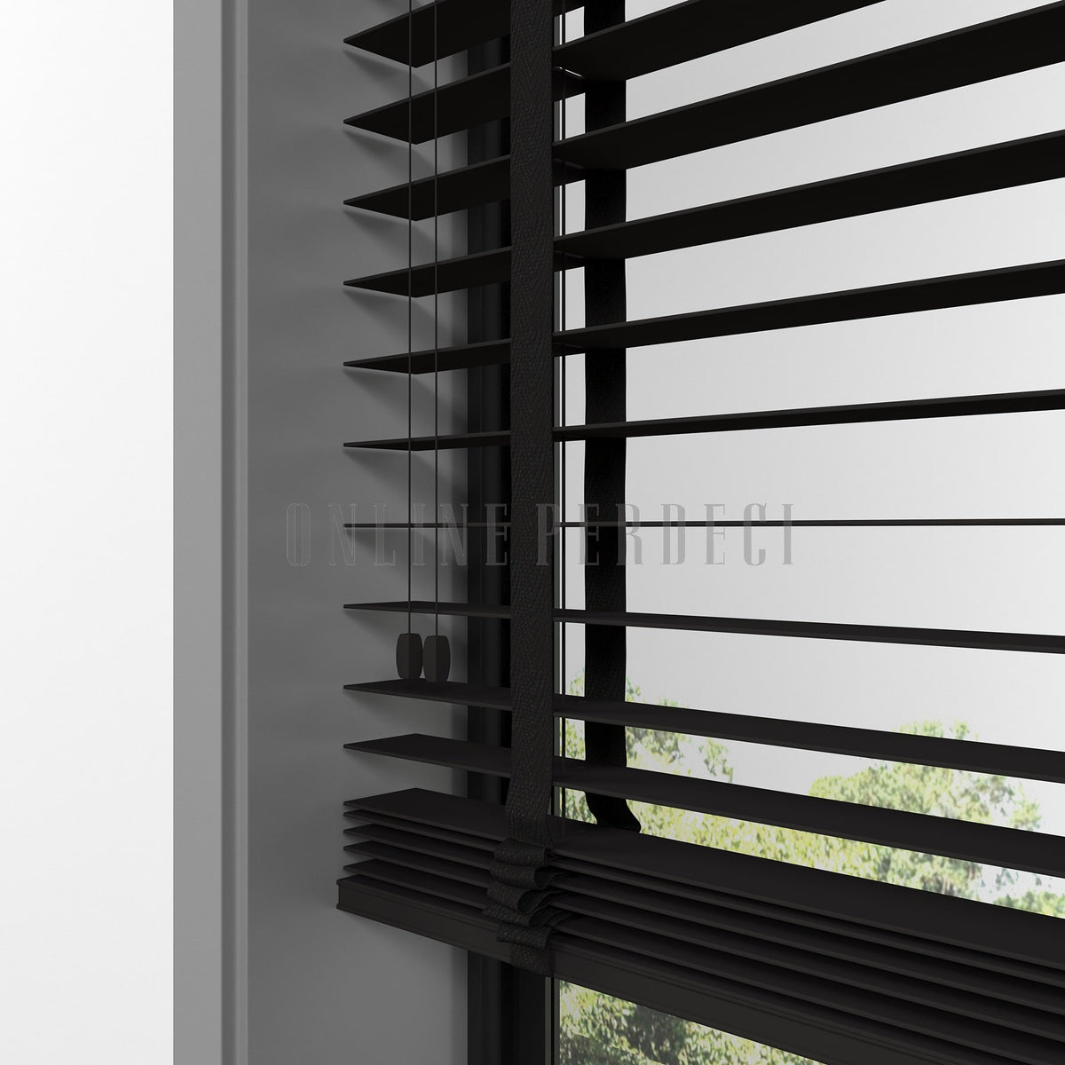 50 MM Ormanis Koyu Kahve Ahşap Jaluzi