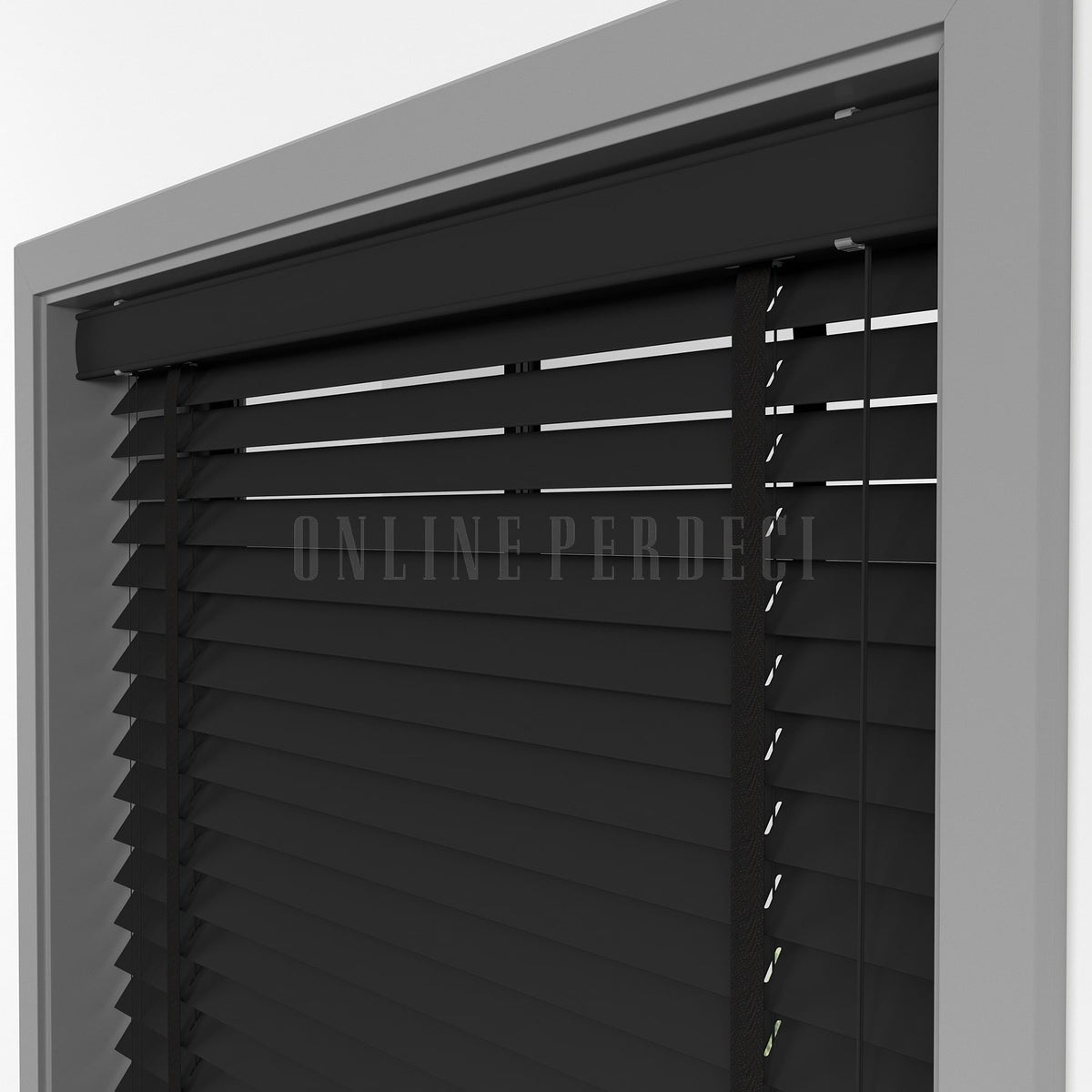 50 MM Ormanis Siyah Ahşap Jaluzi