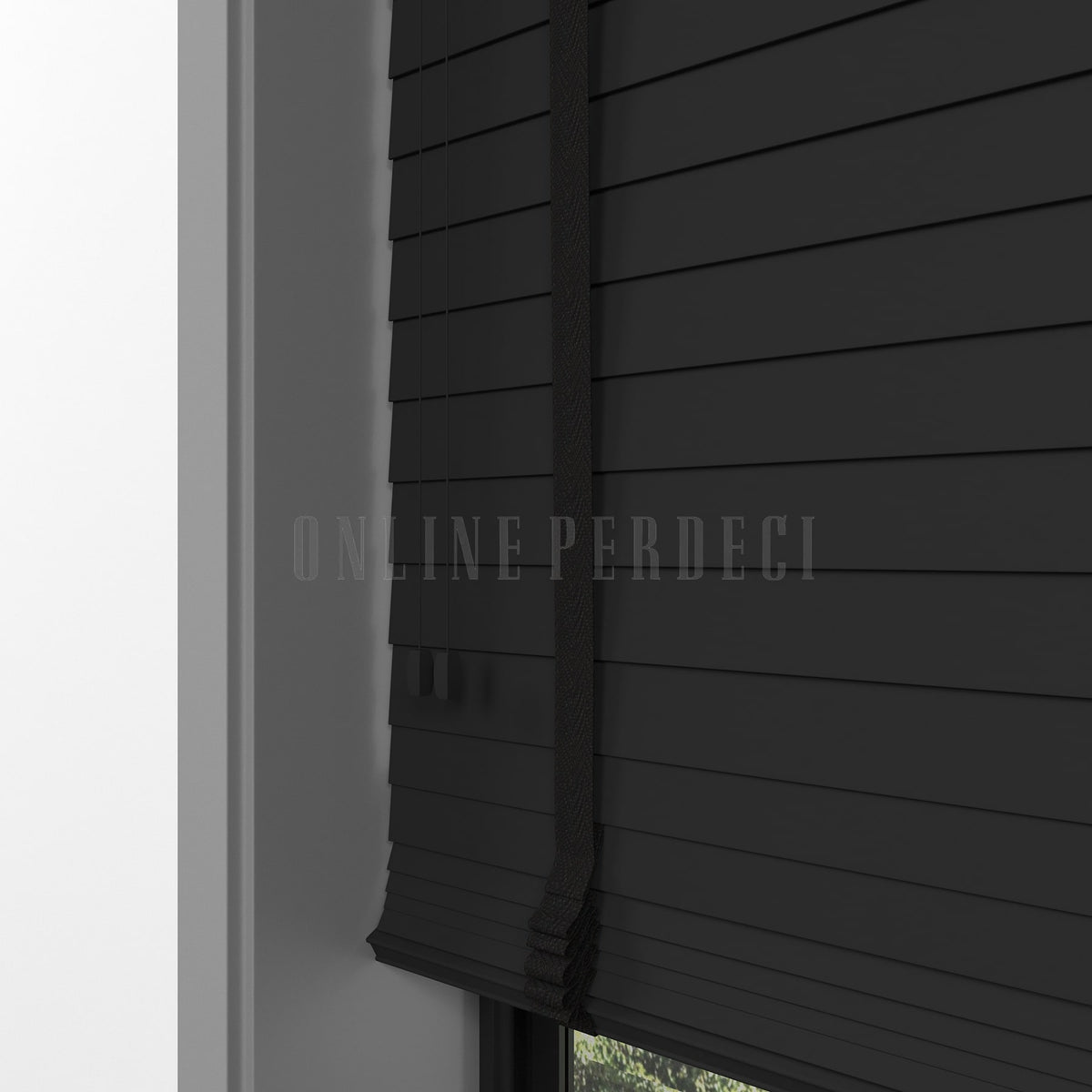 50 MM Ormanis Siyah Ahşap Jaluzi