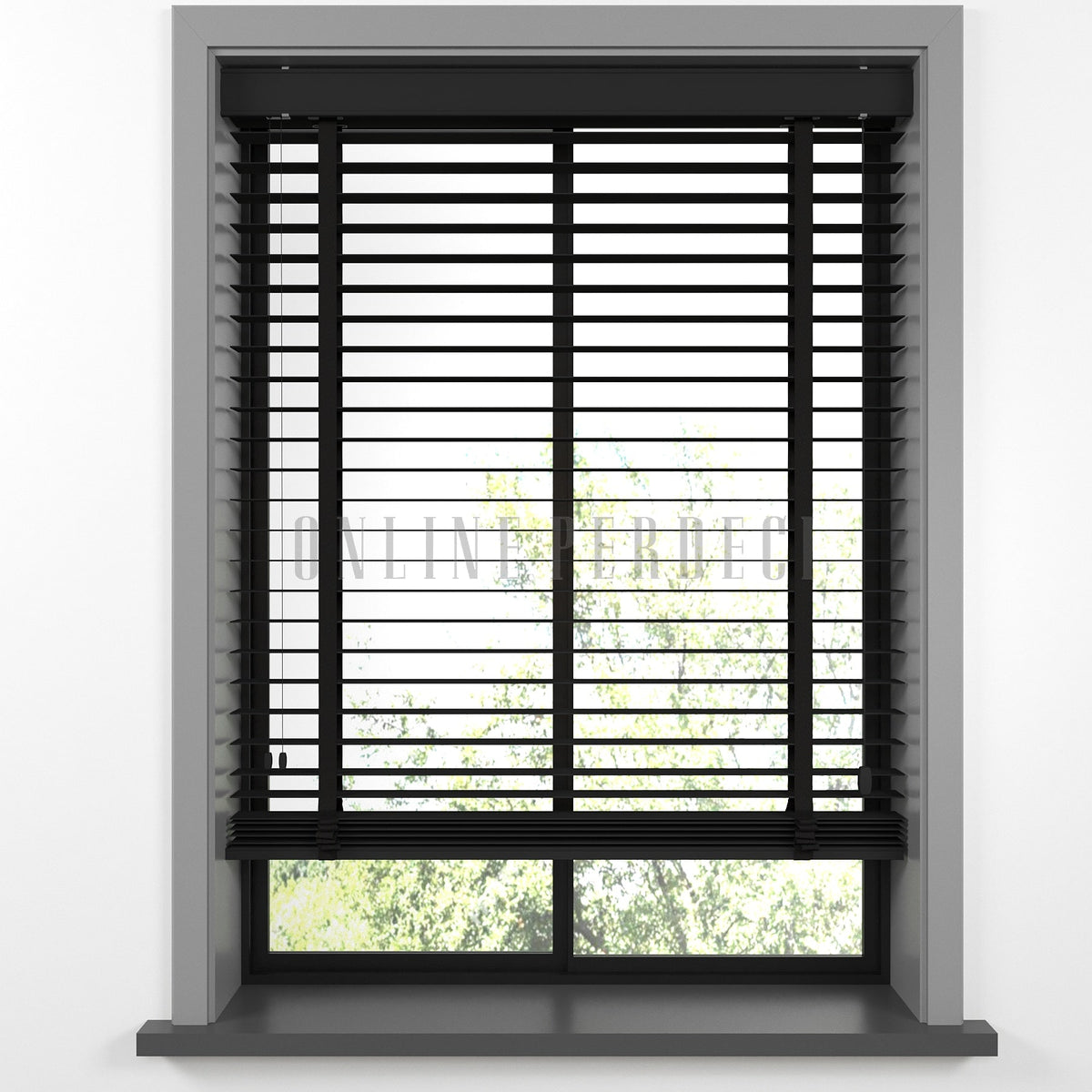 50 MM Ormanis Siyah Ahşap Jaluzi