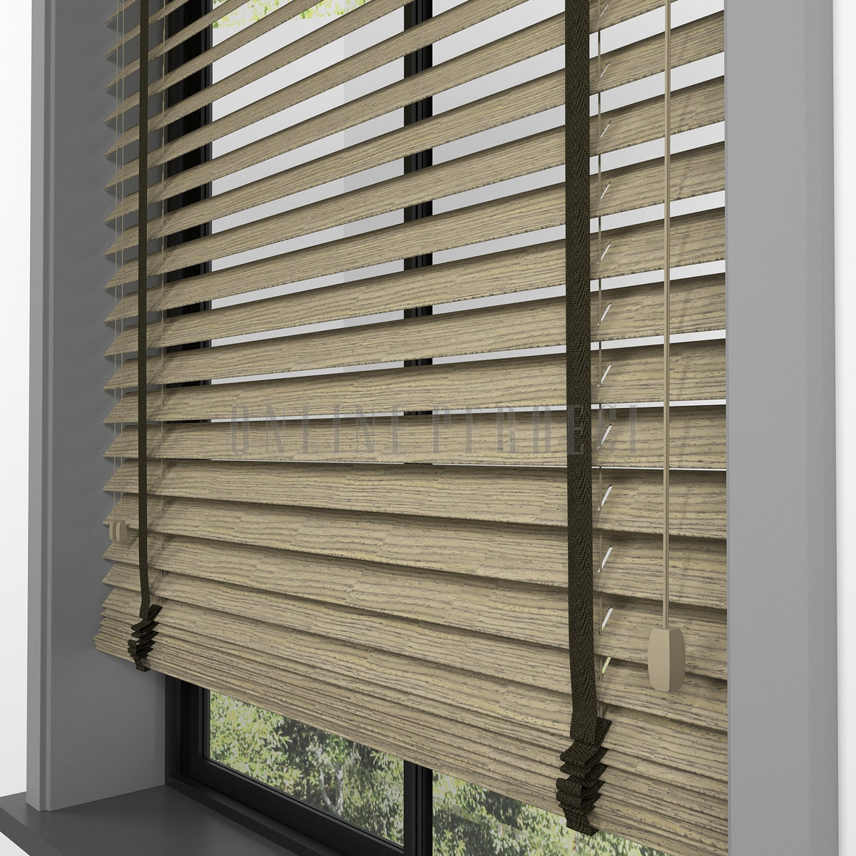 50 MM Prestia WOOD Bark Ahşap Jaluzi