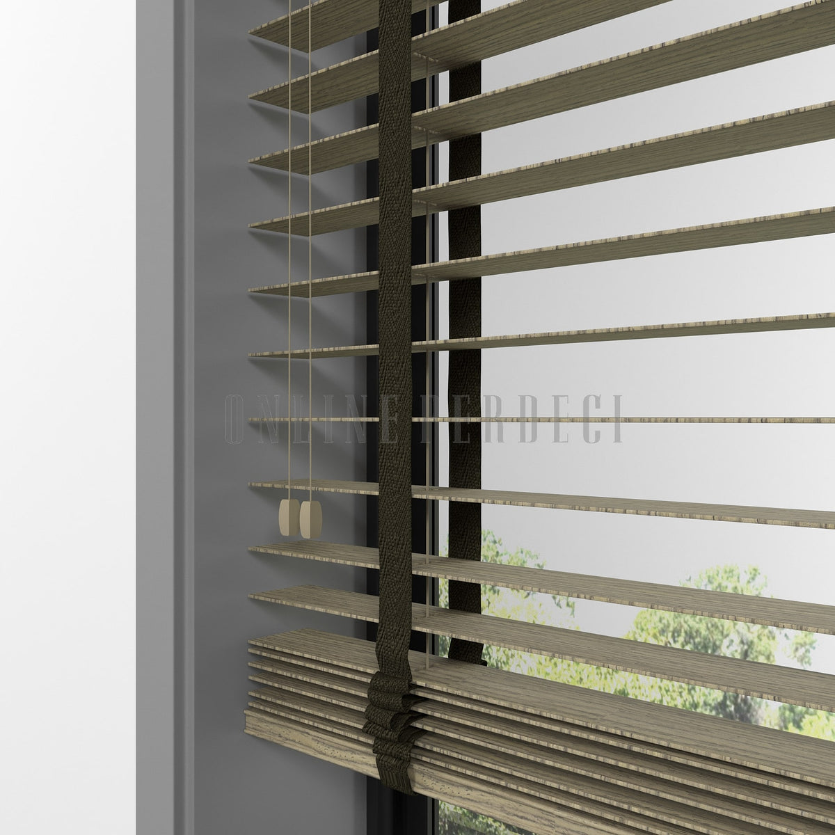 50 MM Prestia WOOD Bark Ahşap Jaluzi
