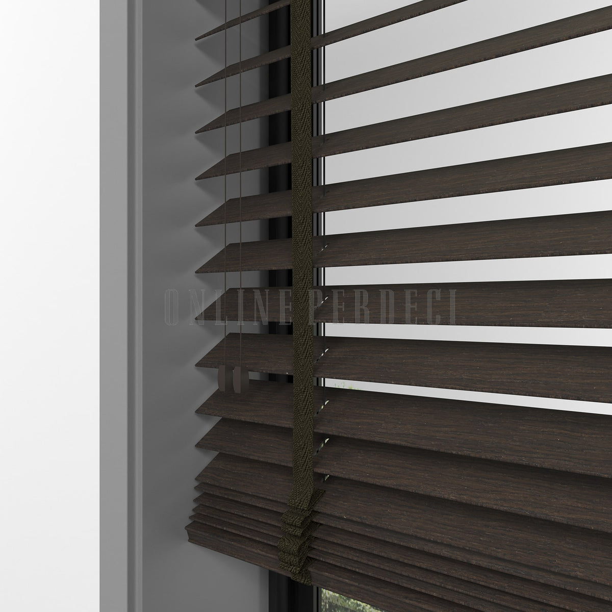 50 MM Prestia WOOD Brown Ahşap Jaluzi