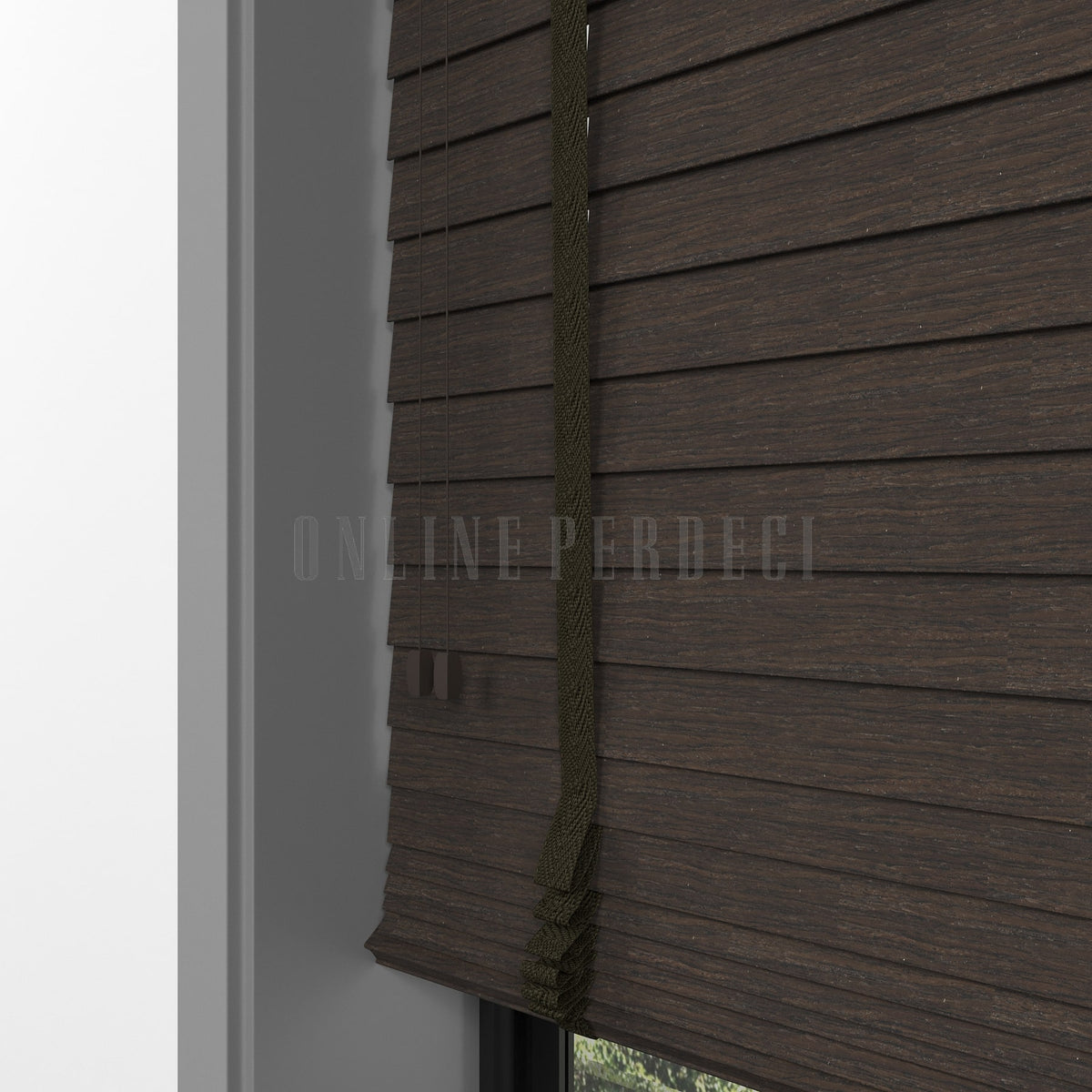 50 MM Prestia WOOD Brown Ahşap Jaluzi