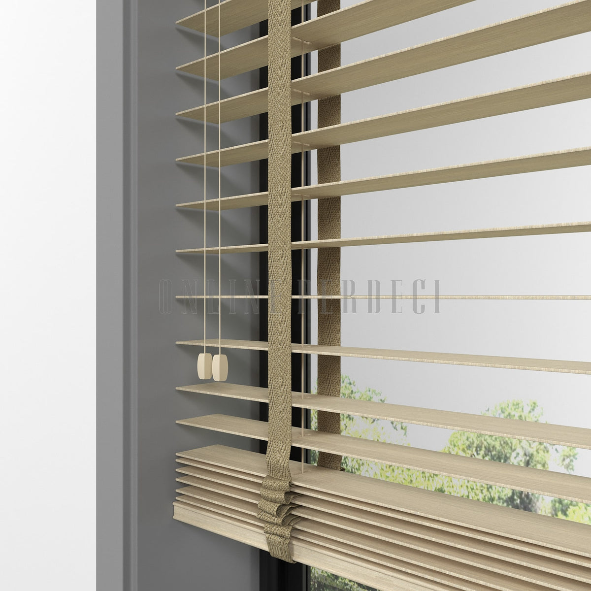 50 MM Prestia WOOD Camel Ahşap Jaluzi