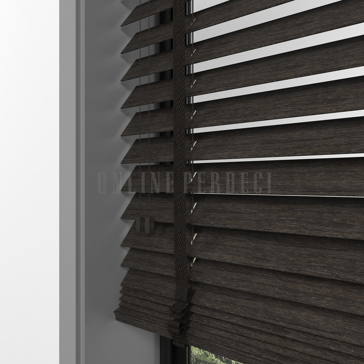 50 MM Prestia WOOD Mocha Ahşap Jaluzi
