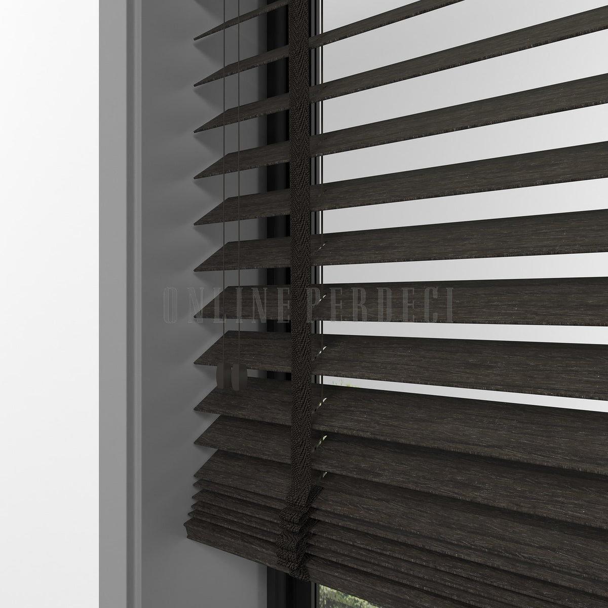 50 MM Prestia WOOD Mocha Ahşap Jaluzi