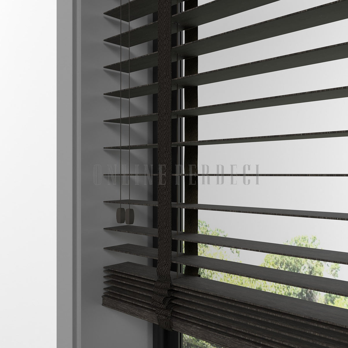 50 MM Prestia WOOD Mocha Ahşap Jaluzi