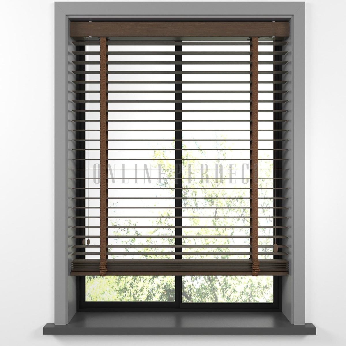 50 MM Sinova Chestnut Ahşap Jaluzi
