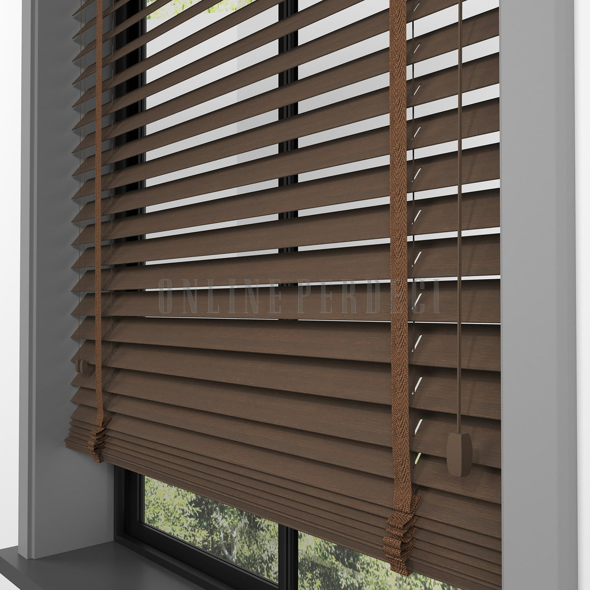 50 MM Sinova Chestnut Ahşap Jaluzi