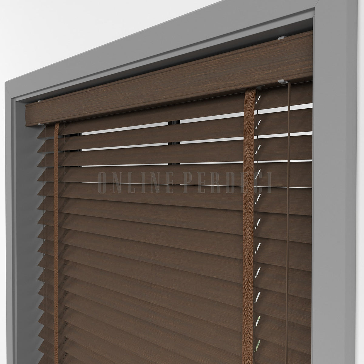 50 MM Sinova Chestnut Ahşap Jaluzi