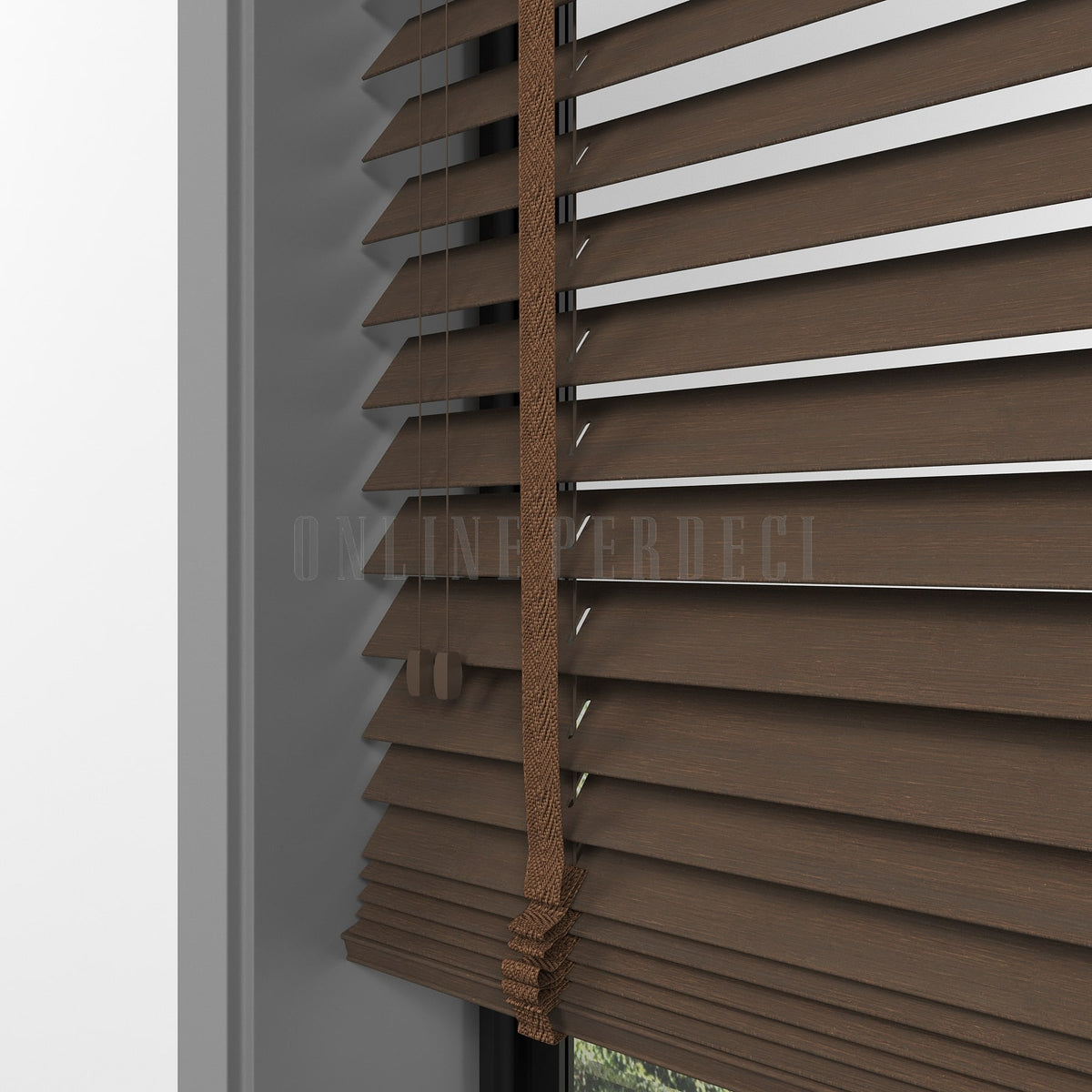 50 MM Sinova Chestnut Ahşap Jaluzi