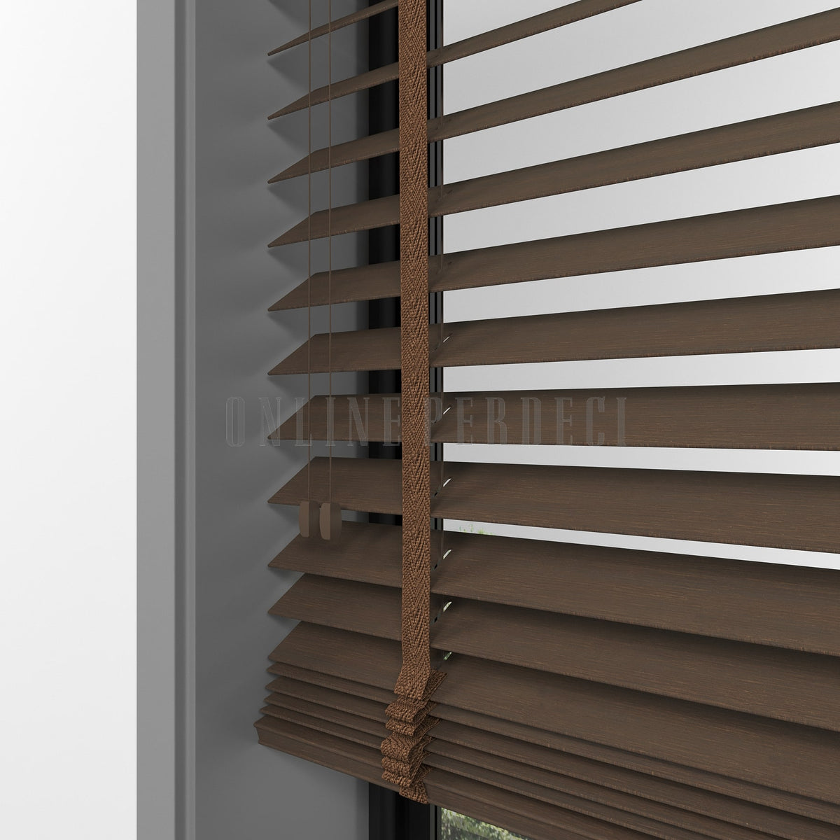 50 MM Sinova Chestnut Ahşap Jaluzi
