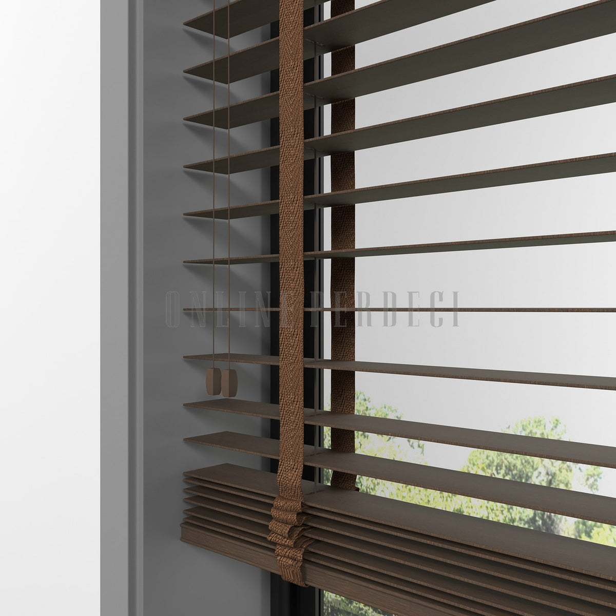 50 MM Sinova Chestnut Ahşap Jaluzi