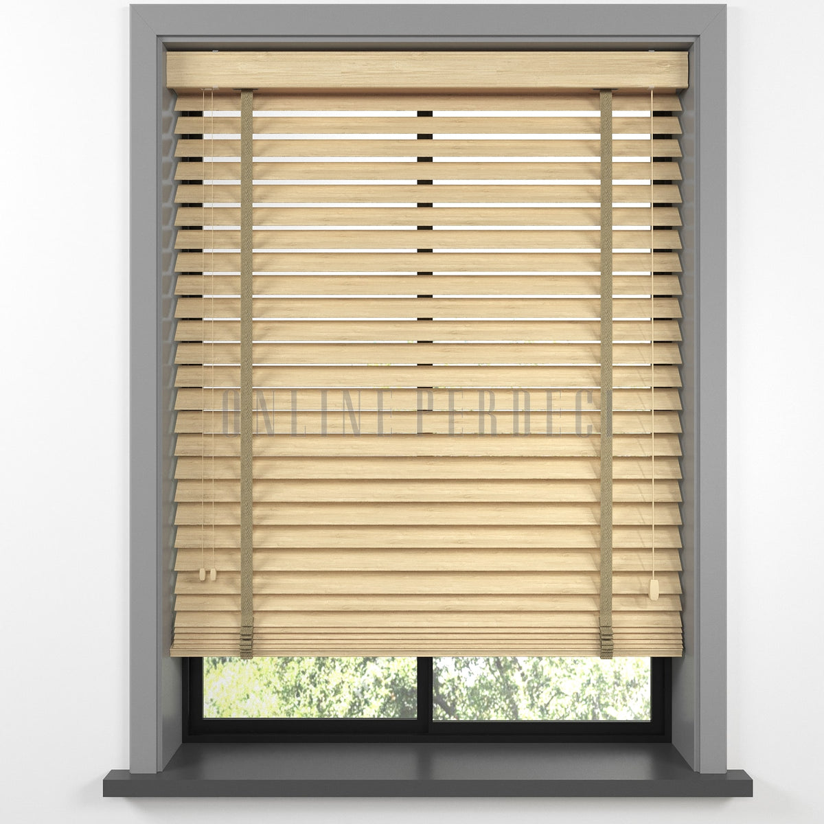 50 MM Sinova Light Oak Ahşap Jaluzi