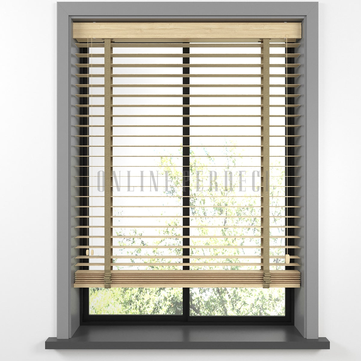 50 MM Sinova Light Oak Ahşap Jaluzi