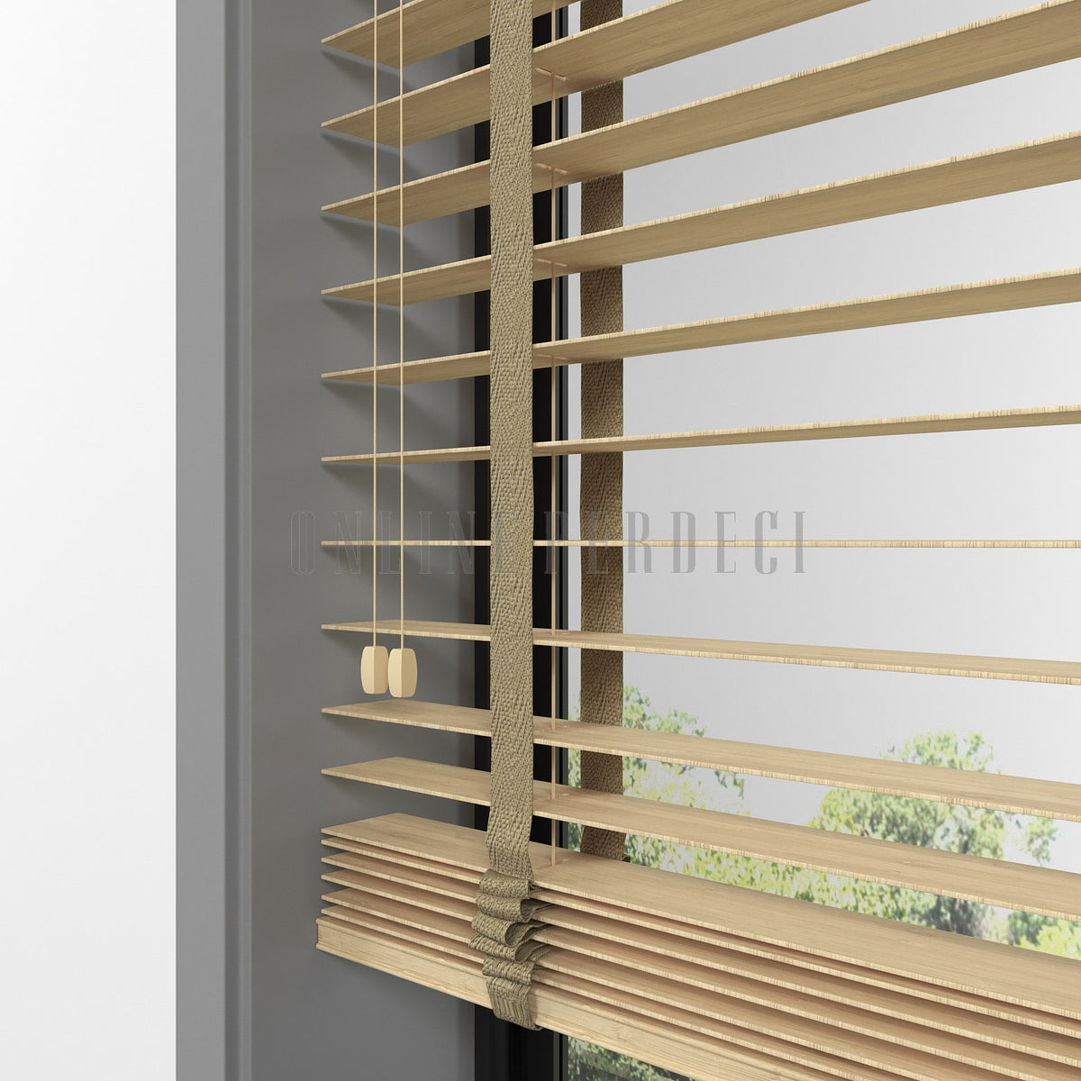 50 MM Sinova Light Oak Ahşap Jaluzi