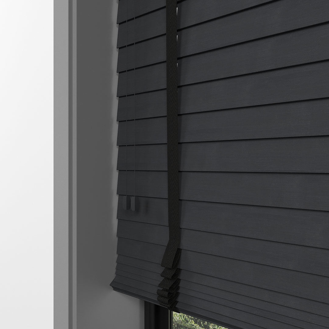 50 MM BAMBU Antrasit Ahşap Jaluzi