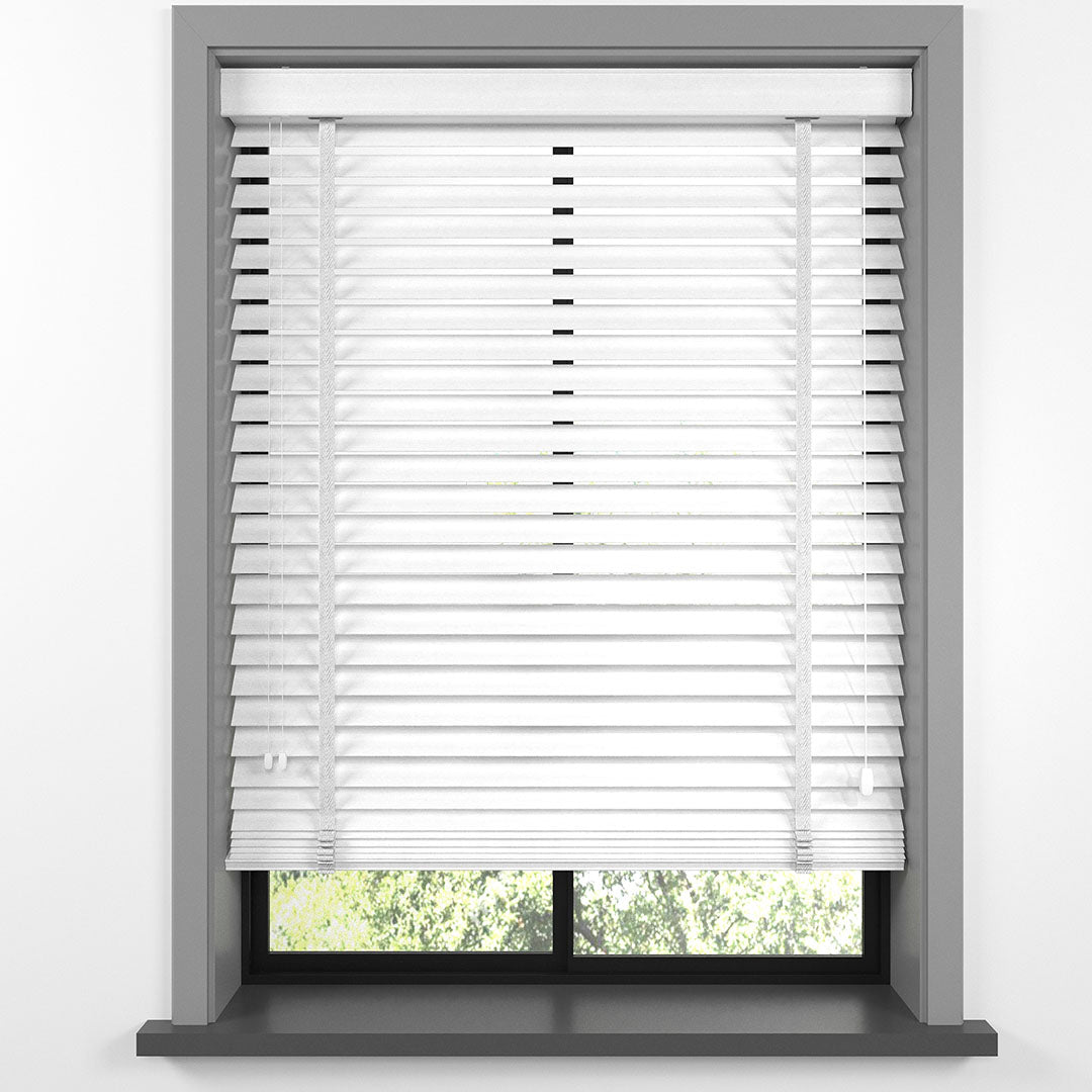 50 MM BAMBU Beyaz Ahşap Jaluzi