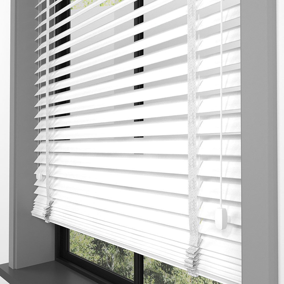 50 MM BAMBU Beyaz Ahşap Jaluzi