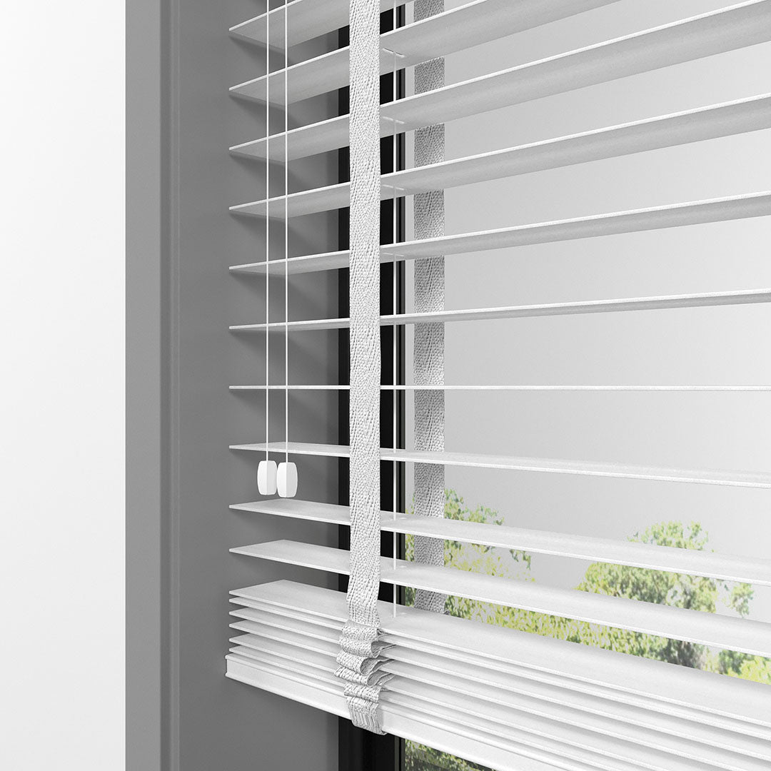 50 MM BAMBU Beyaz Ahşap Jaluzi