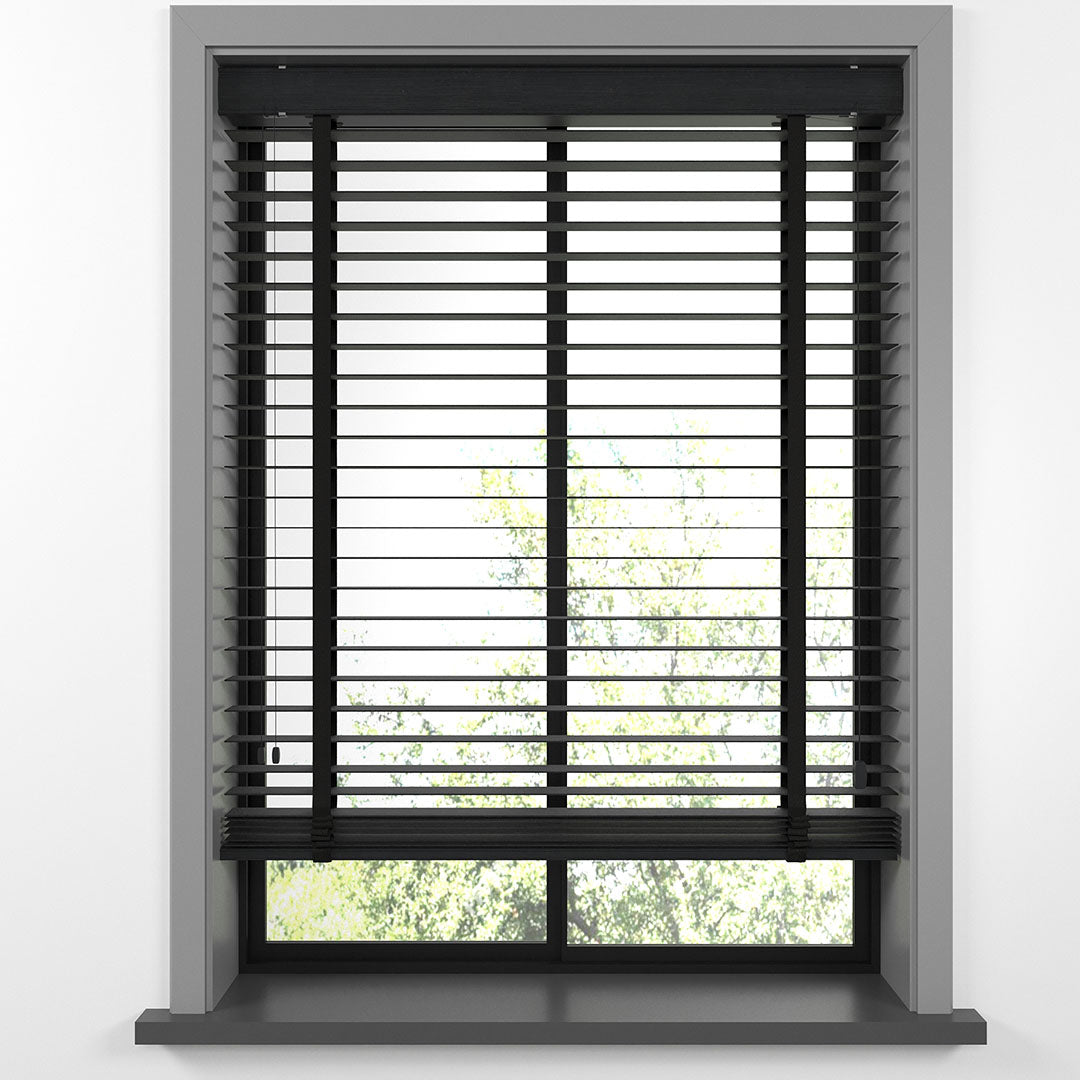 50 MM BAMBU Siyah Ahşap Jaluzi