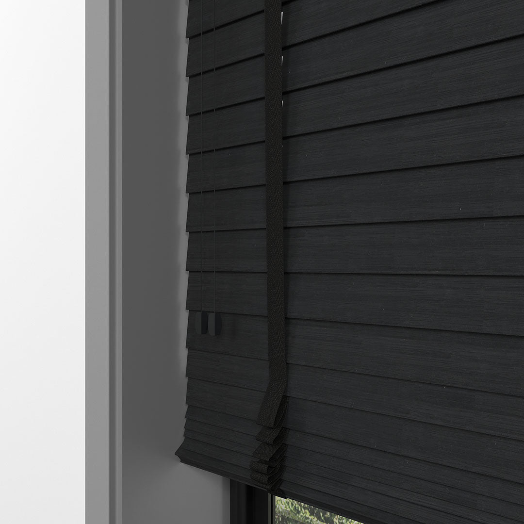 50 MM BAMBU Siyah Ahşap Jaluzi