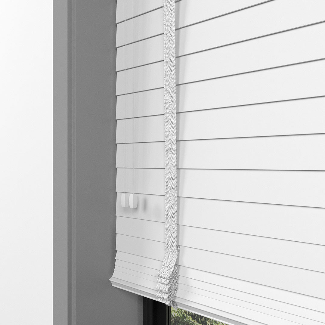 50 MM BASSWOOD Beyaz Ahşap Jaluzi