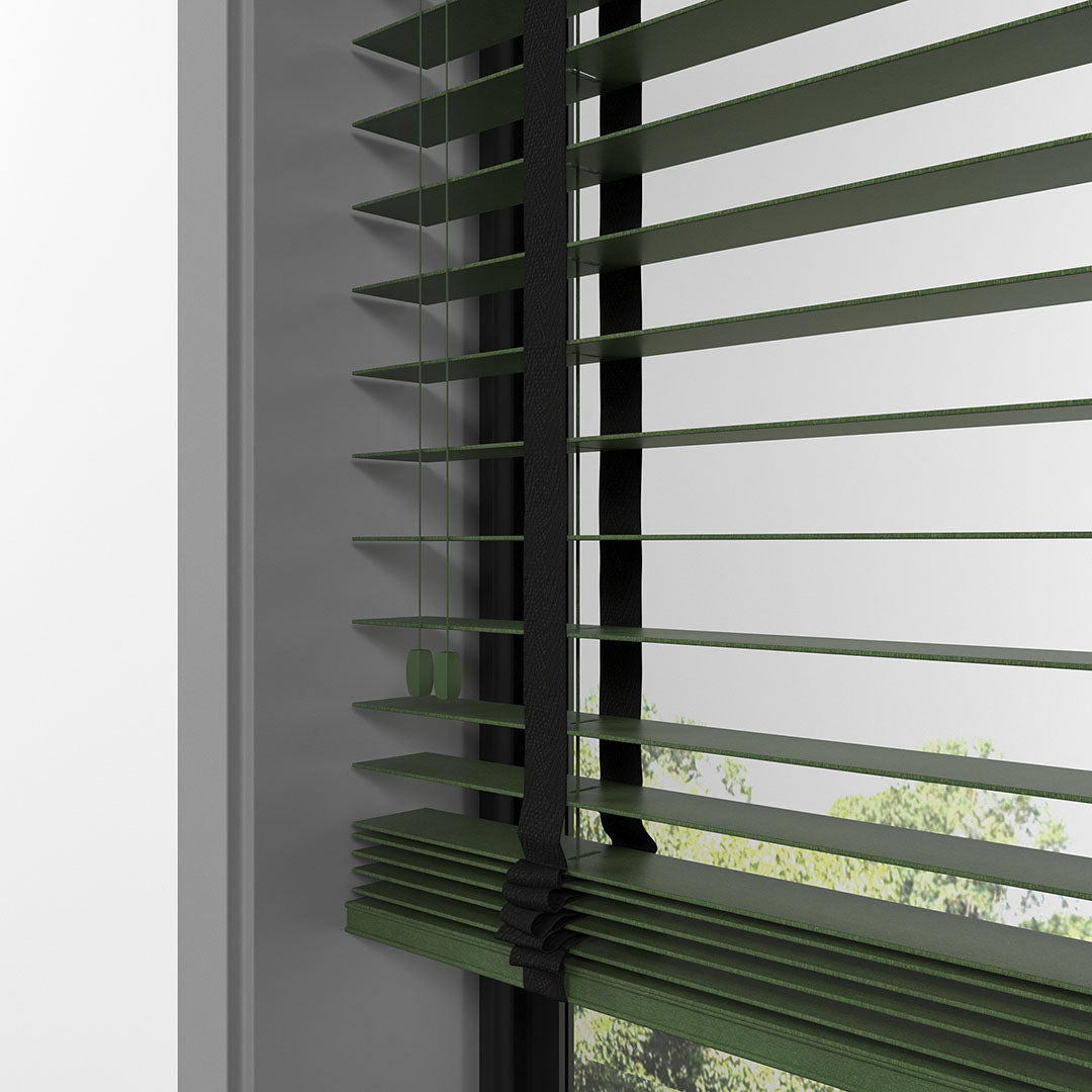 50 MM BASSWOOD Yeşil Ahşap Jaluzi