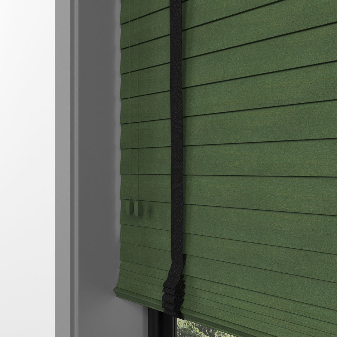 50 MM BASSWOOD Yeşil Ahşap Jaluzi