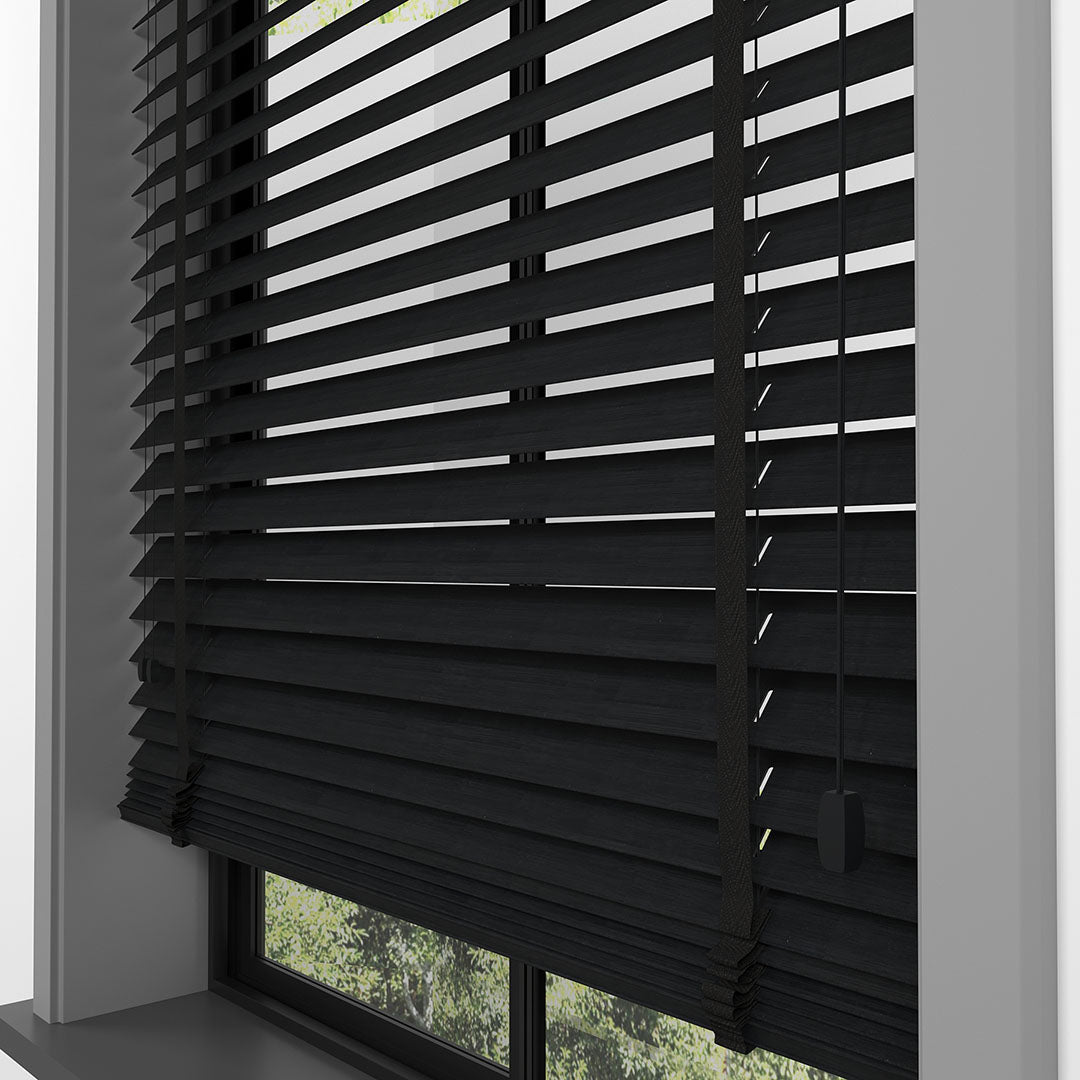 50 MM LÜKS AHŞAP Kömür Ahşap Jaluzi