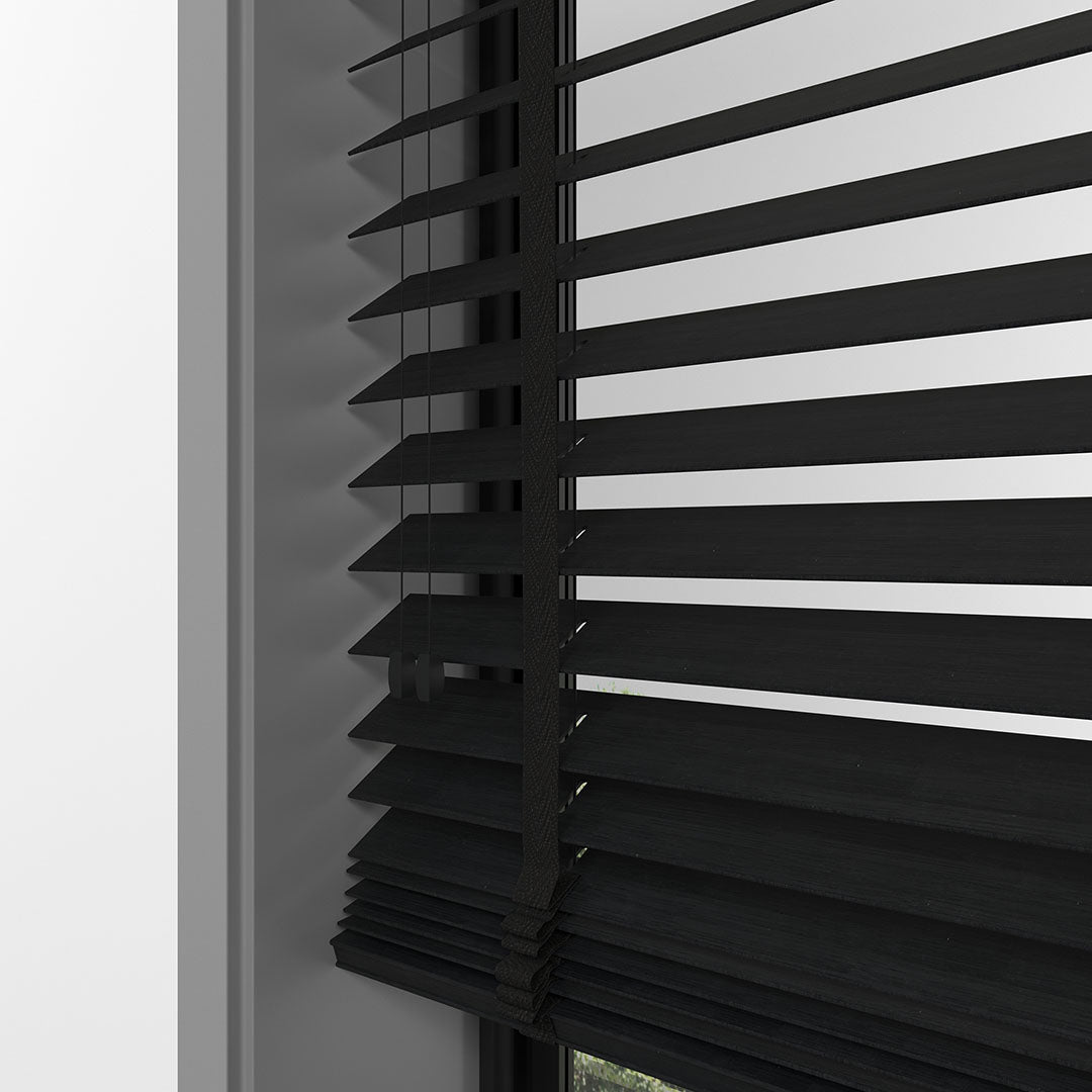 50 MM LÜKS AHŞAP Kömür Ahşap Jaluzi