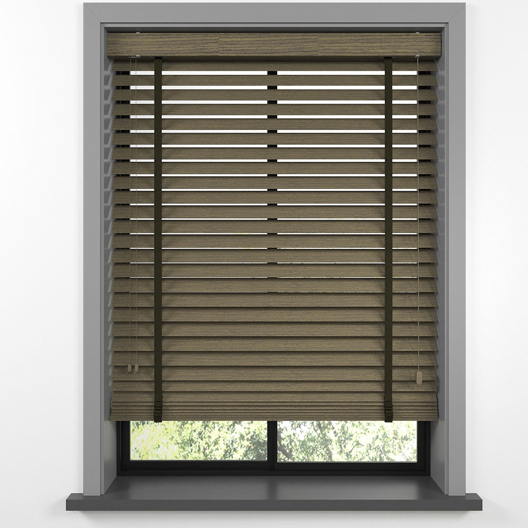 50 MM LÜKS AHŞAP Haki Ahşap Jaluzi