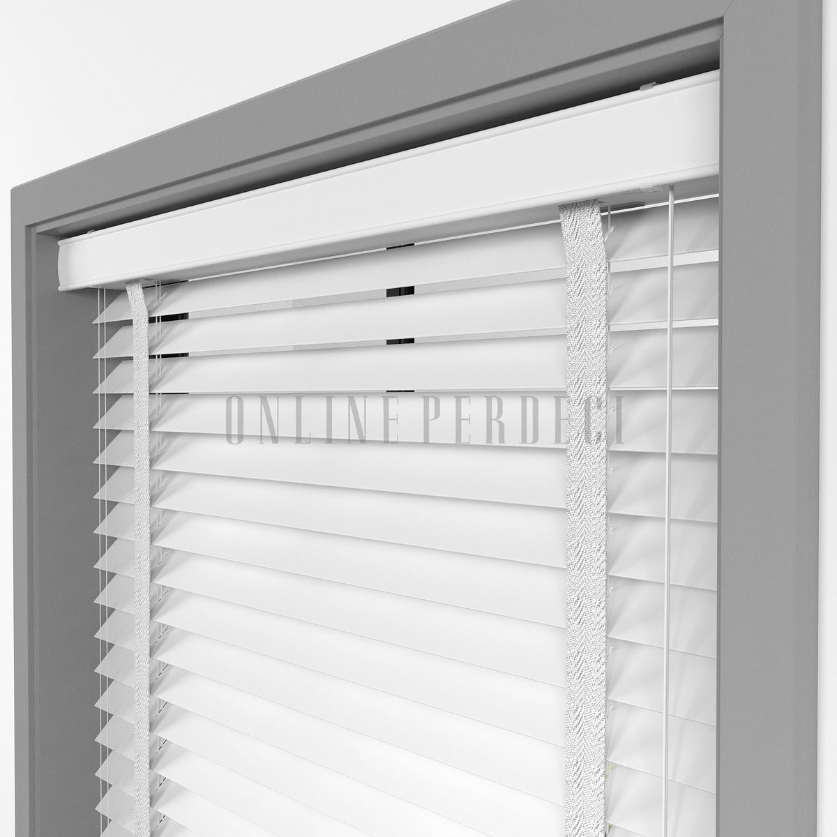63 MM Lindera Beyaz Ahşap Jaluzi