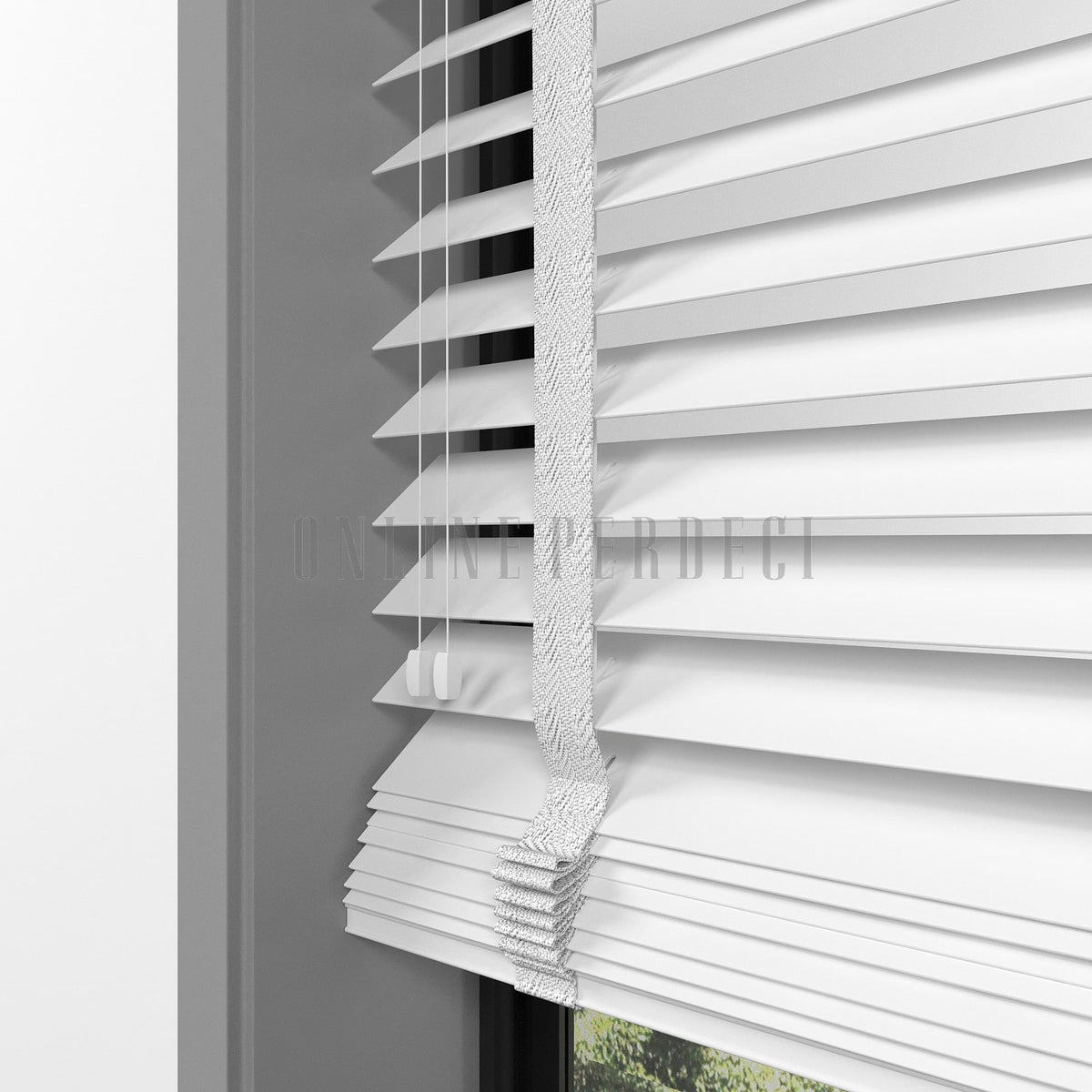 63 MM Lindera Beyaz Ahşap Jaluzi
