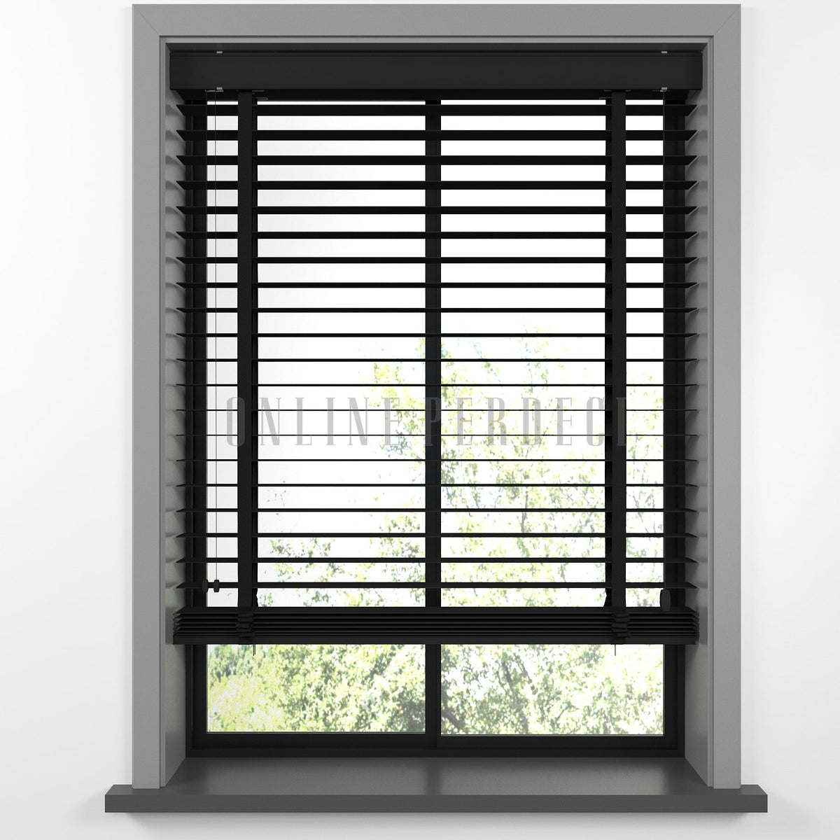 63 MM Lindera Black Ahşap Jaluzi