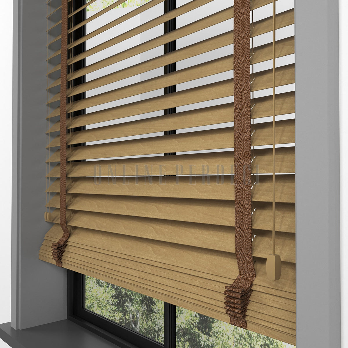 63 MM Lindera Golden Oak Ahşap Jaluzi