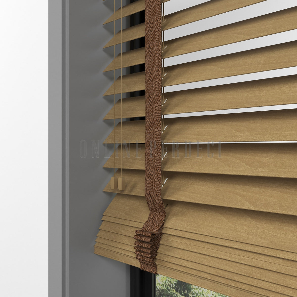 63 MM Lindera Golden Oak Ahşap Jaluzi