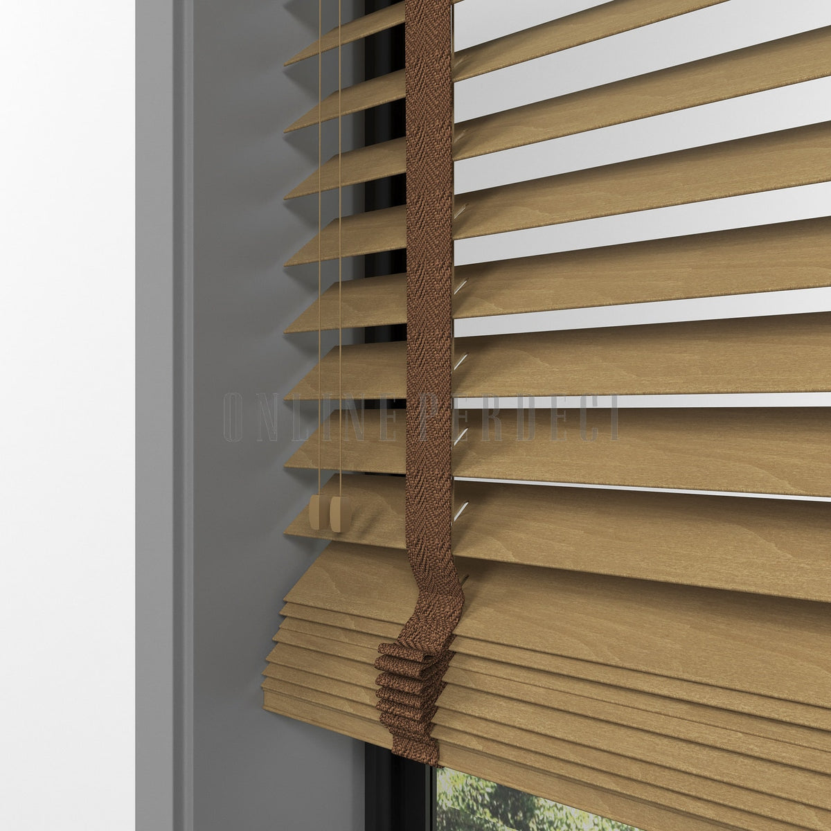 63 MM Lindera Golden Oak Ahşap Jaluzi