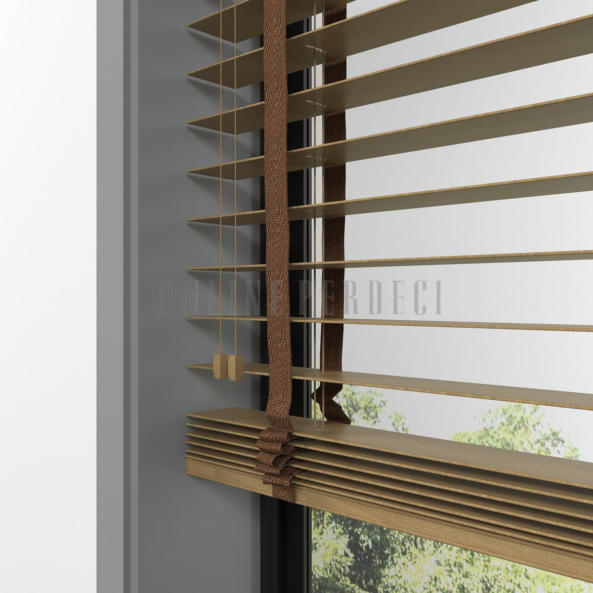 63 MM Lindera Golden Oak Ahşap Jaluzi