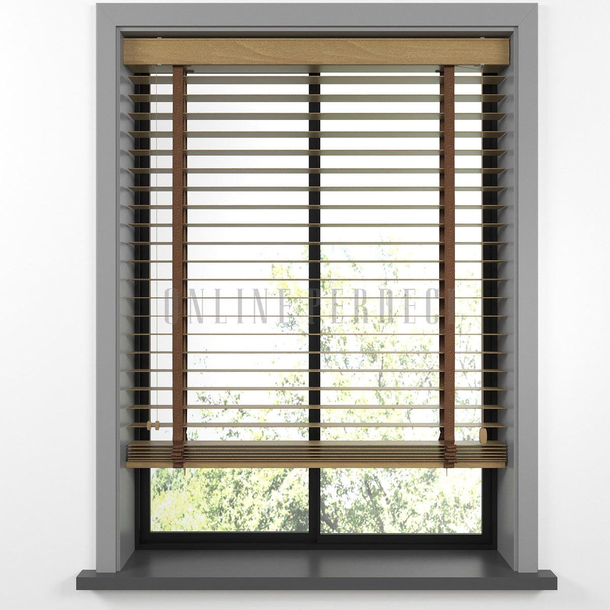 63 MM Lindera Golden Oak Ahşap Jaluzi