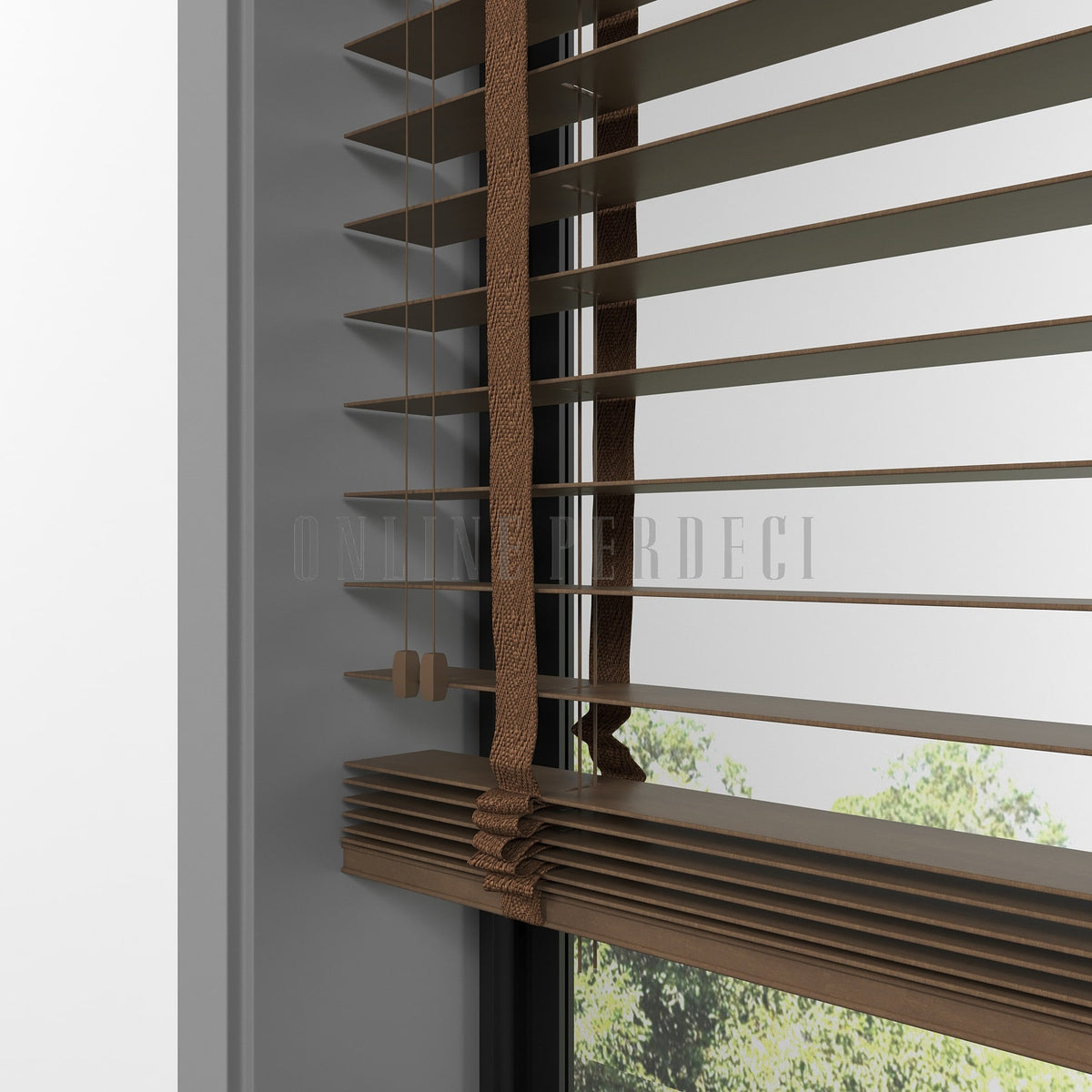 63 MM Lindera Makarone Ahşap Jaluzi