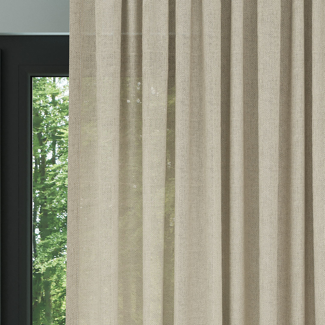 Açık Bej Parlak Düz Dokulu Tül Perde | Jasper