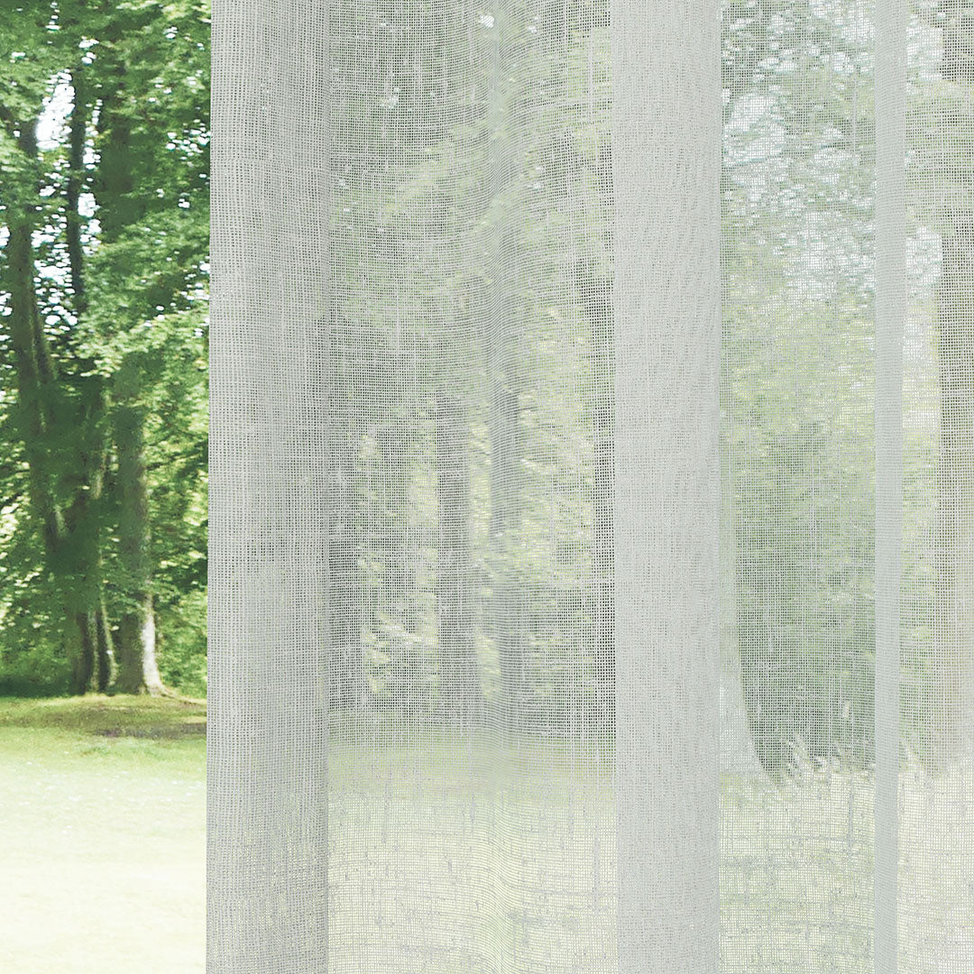 Açık Gri Katlı Keten Düz Tül Perde | Mistra