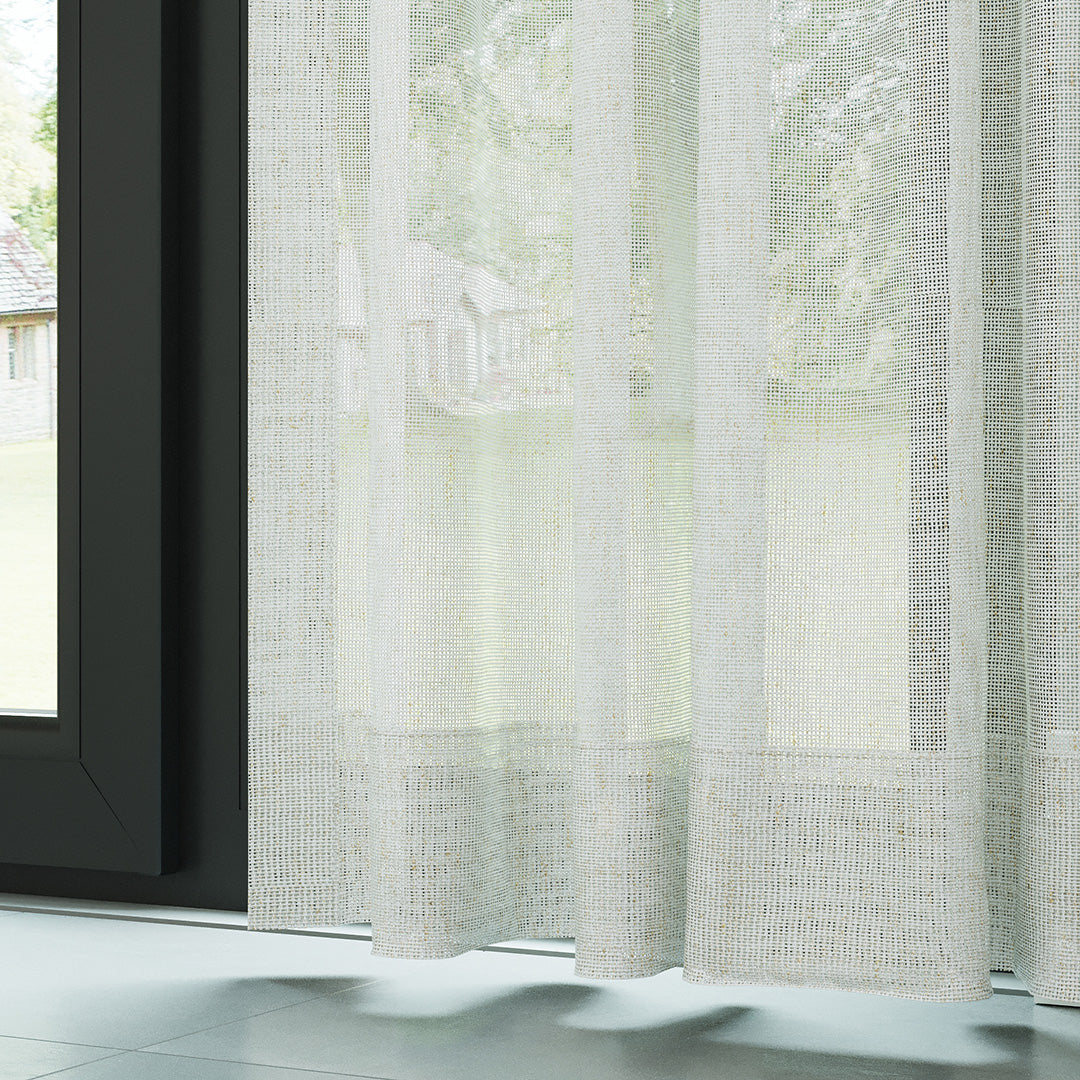 Açık Gri Doğal Efekt İplikli Keten Düz Tül Perde | Lyall
