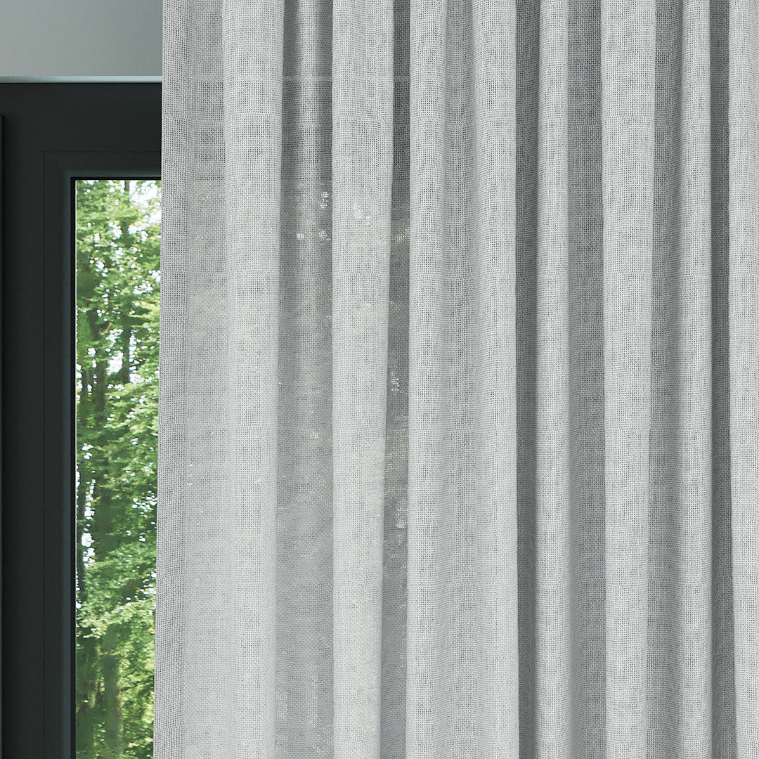 Açık Gri Parlak Düz Dokulu Tül Perde | Jasper