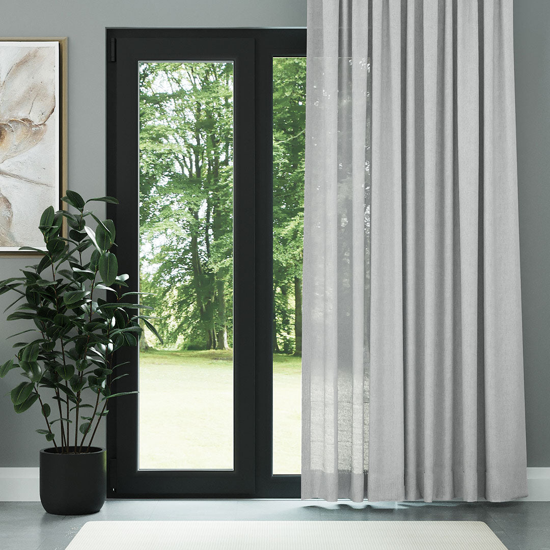 Açık Gri Parlak Düz Dokulu Tül Perde | Jasper