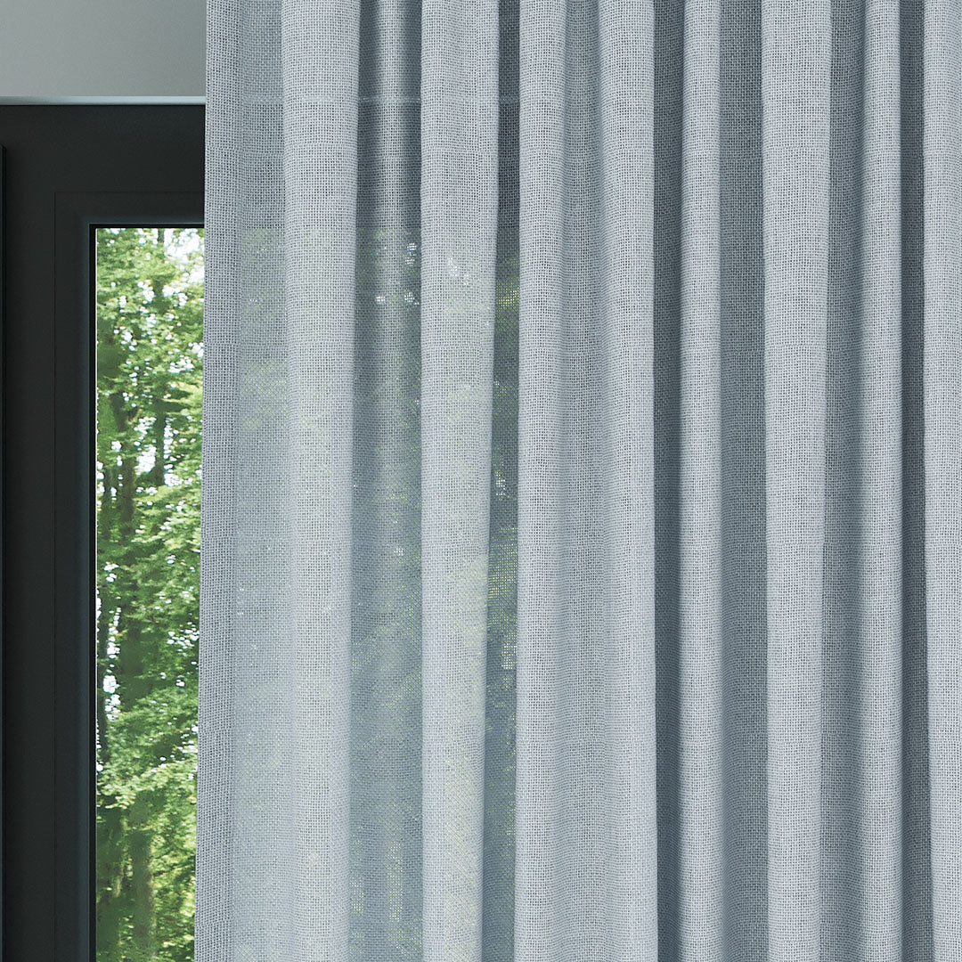 Açık Mavi Parlak Düz Dokulu Tül Perde | Jasper